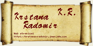 Krstana Radomir vizit kartica